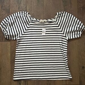 LOFT | NWT Striped puff sleeve top
